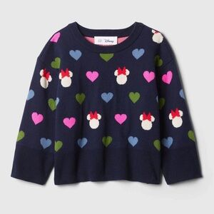 Baby Gap Blue Disney Minnie Mouse Split Hem Boxy Jumper Sweater